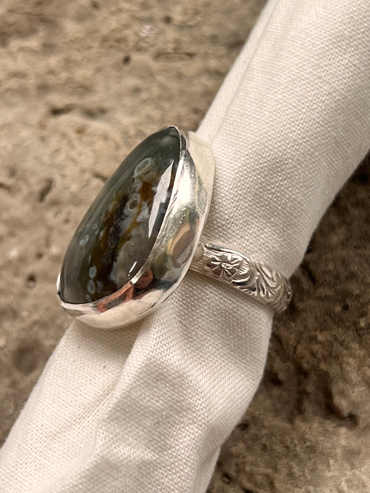 Ocean Jasper Ring - Size 6.5