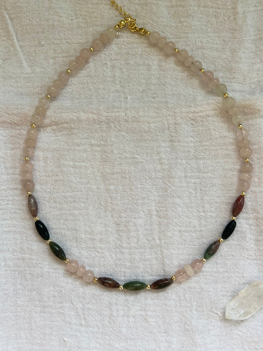 Rose Quartz & Indian Agate