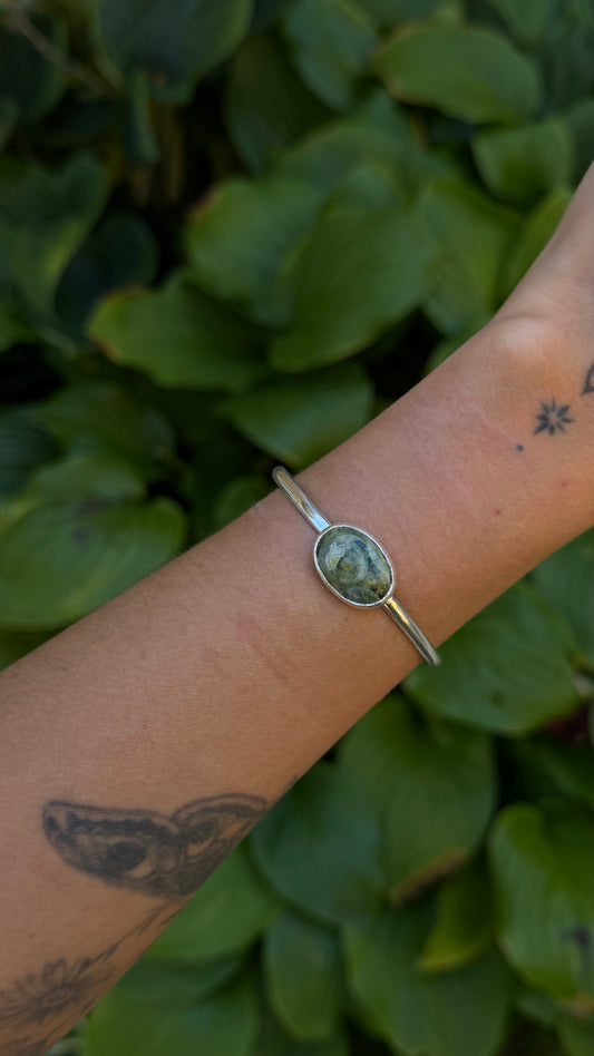 Rainforest Jasper Oval Cuff